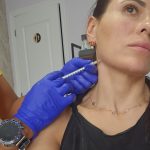 Injection along the jawline during a treatment session at Beauty Maison Aesthetics in Maple, Vaughan