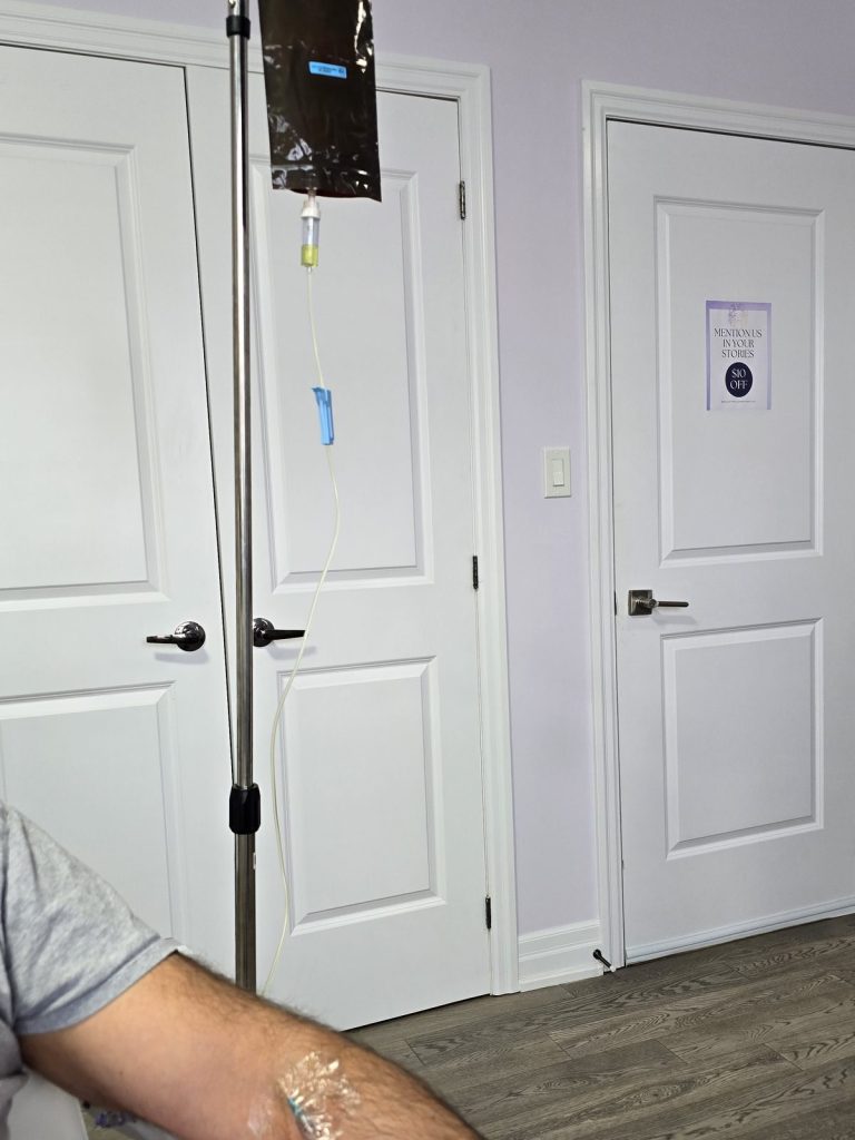 Client in the treatment chair during vitamin therapy in Vaughan